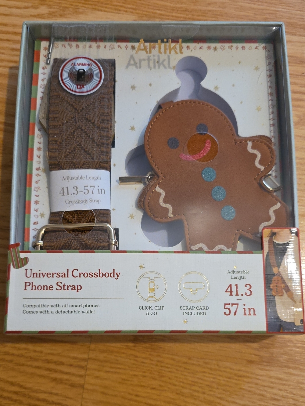 Brown Gingerbread Crossbody Phone Strap with Detachable Case